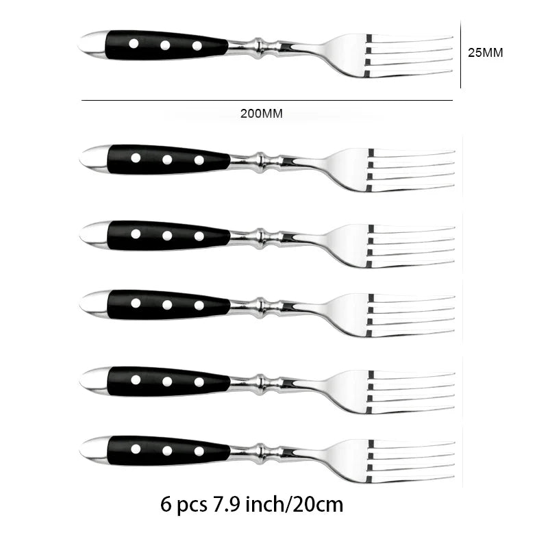 Classic Elegant Stainless Steel Cutlery Set Fork Spoon Knife Full  Dinning Fork Steak Knife Teaspoon Creative Dinnerware Set